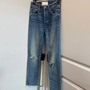 MOTHER Distressed Blue Slim Jeans